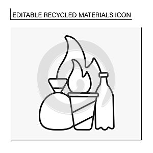 Garbage incineration line icon