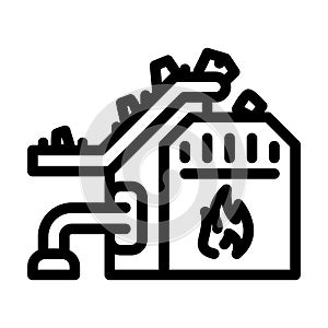 garbage incineration line icon vector illustration