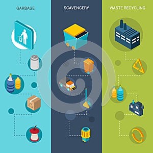 Garbage Isometric Banners