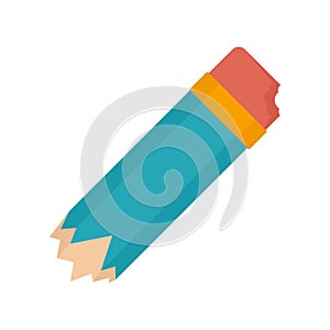 Garbage pencil icon flat isolated vector