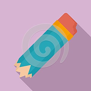 Garbage pencil icon, flat style