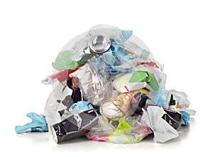 Garbage pile isolated