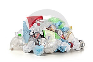 Garbage pile isolated