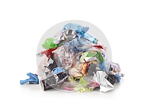 Garbage pile isolated