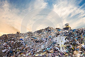 Garbage pile in trash dump or landfill. Pollution concept