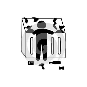 garbage poor man icon. Element of poor man illustration. Premium quality graphic design icon. Signs and symbols collection icon