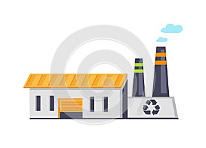 Garbage Recycling Facility Vector Illustration