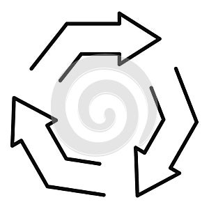 Garbage recycling icon, outline style