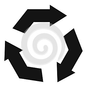 Garbage recycling icon, simple style