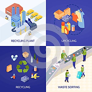 Garbage Recycling Isometric Design Concept