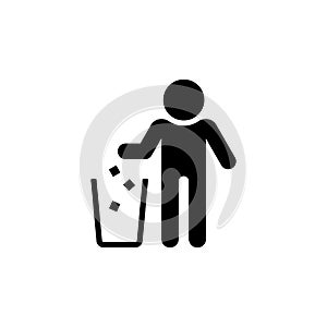 Garbage recycling sign. Trash icon. The basket symbol is isolated on a white background. EPS 10