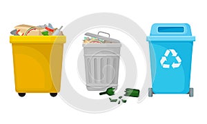 Garbage or Refuse in the Tanks and Sack Vector Set