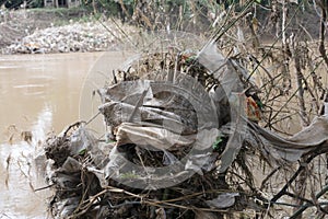 The Garbage in river stream after Waterflood.