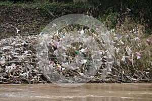 The Garbage in river stream after Waterflood.