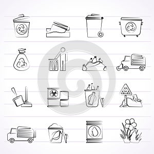 Garbage and rubbish icons