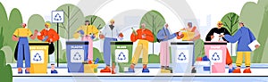 Garbage separation, waste sorting, recycle concept