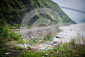 Garbage on the shore of the Sea of Japan.