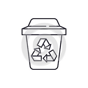 Garbage sorting line icon concept. Garbage sorting vector linear illustration, symbol, sign