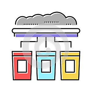 garbage sorting machine color icon vector illustration