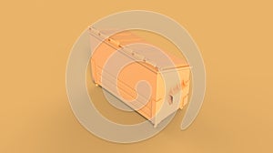 Garbage street yellow dumpster 3d
