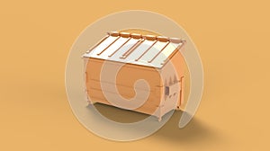 Garbage street yellow dumpster 3d