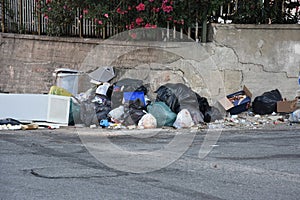 Garbage in the streets of Italy