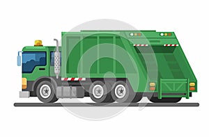 Garbage Truck Cartoon Illustration Vector