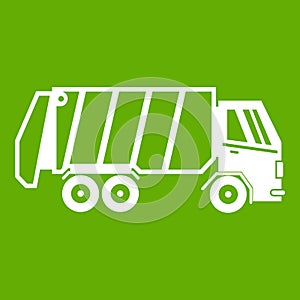 Garbage truck icon green