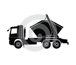 Garbage truck   icon vector