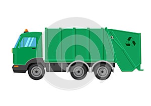 Garbage truck illustration isolated on white background