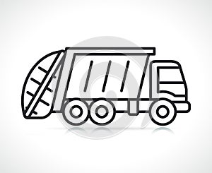 Garbage truck line icon illustration