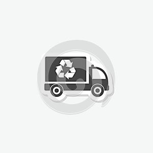 Garbage Truck with Recycle Symbol Sticker icon