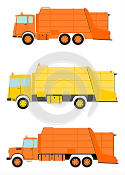 Garbage truck set.