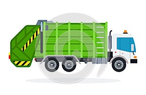 Garbage truck vector flat isolated