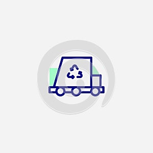 Garbage truck vector icon sign symbol