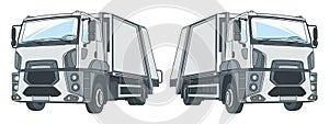 Garbage truck. Vector illustration on a white background photo