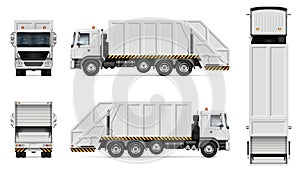 Garbage truck vector mockup