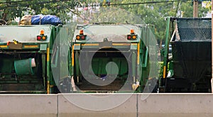 Garbage trucks, several special vehicles of city services