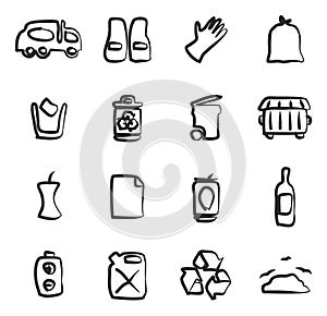 Garbageman Icons Freehand