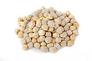 Garbanzo beans at on white background photo