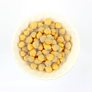 Garbanzo beans in white bowl photo
