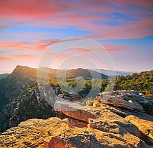 Garbi peak sunset at Calderona Sierra Valencia