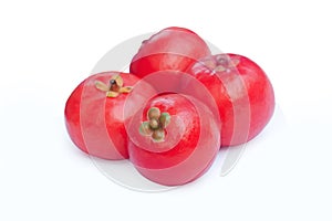 Garcinia cowa Roxb Fruit, Madan red isolated on white background with clipping path