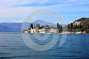 Garda lake also known lago di garda - mediterranean architecture