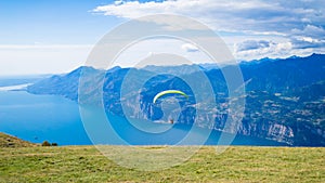 Garda lake with paraglider