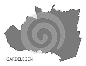 Gardelegen German city map grey illustration silhouette shape