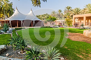 Garden of Al Ain Palace (Sheikh Zayed Palace) Museum in Al Ain, United Arab Emirat