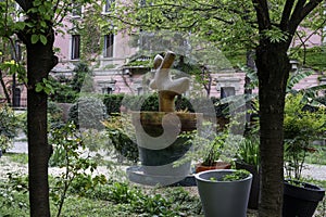 Garden along via De Marchi in Milan photo