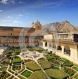 Garden in amber fort - Jaipur