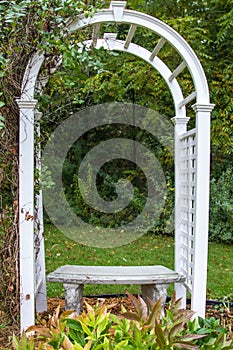 Garden Arbor And Bench In Vertical Orientation